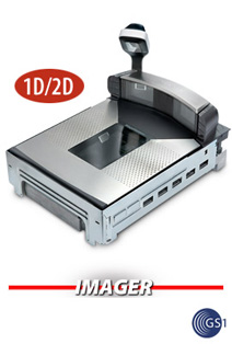 DATALOGIC ADC, MAGELLAN 9800I, S/S, LONG LLT PLATTER W/ PRODUCE RAIL, FLANGE, ENGLISH W/DISPLAY, SINGLE INTERVAL, CHECKPOINT EAS, SHORT TDR, US STD POWER SUPPLY, RS232 SINGLE CABLE